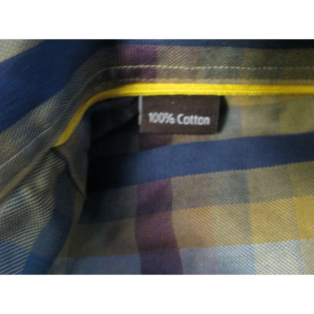 Robert Talbott Classic Men Medium Yellow Blue Pla… - image 4